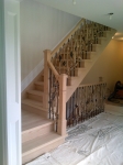 oak stairs before finishing
